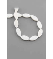Sedef Doğal Taş Parlak Beyaz Oval Göz Kesim 9x18mm Dizi [AA]