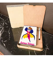 Anneler Günü Hediyesi Ahşap Kutulu Defter Kalem Set 003