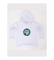 Batman baskılı kapüşonlu pamuklu kumaş çocuk sweatshirt (Beyaz)
