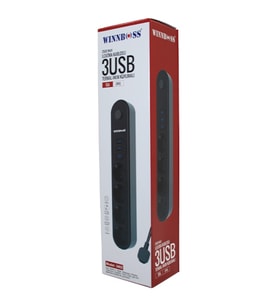 TERMAL AKIM KORUMALI 4LÜ PRİZ 3XUSB 2MT ANAHTARLI UZATMA KABLO SİYAH 10A - 2500W (5343)