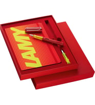 Lamy Al-Star Parlak Kirmizi Renk F Uc Dolma Kalem Ve Defter Seti