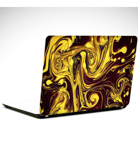 Sarı Detaylar Soyut Laptop Sticker 19 inch (40,5X27CM)