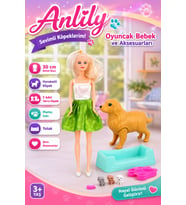 Anlily Sevimli Evcil Hayvan Bakım Seti - Köpekli Oyuncak Bebek ve Aksesuarları 30cm