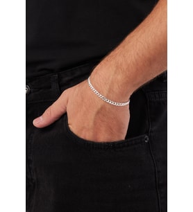 5mm Gurmet 925 Ayar Gümüş Erkek Zincir Bileklik Veb-5207