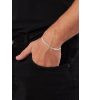 5mm Gurmet 925 Ayar Gümüş Erkek Zincir Bileklik Veb-5207