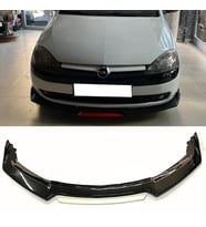 Opel Corsa C Beyaz Renkli Şeritli Dilli Ön Lip 4 Prç Parlak Siyah ABS