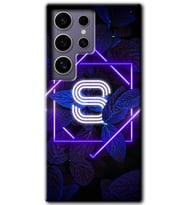 Galaxy S24 Ultra Kılıf HD Desen Baskılı Kılıf - Dark Neon Yaprak S Harfi
