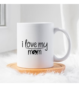 Anneler Gününe Özel Hediye I LOVE MY MOM Seramik Beyaz Kupa Bardak  1 Adet