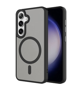 Lexroo Galaxy S24 Plus Kılıf Sert PC Arka Yüzey Wireless Şarj Özellikli Flet M-safe Kılıf - Siyah