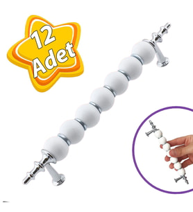 12 Adet İnci Kulp 128 mm Krom Mutfak Kulpu Çekmece Dolap Kapak Kulbu Metal Mobilya Dolabı Kulpları (Altın)