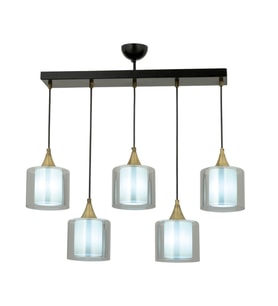 AVONNI AV-65233-5Y-BSY-F Siyah Boyalı Modern Avize E27 Metal Cam 75x14cm