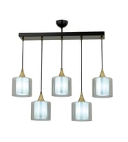 AVONNI AV-65233-5Y-BSY-F Siyah Boyalı Modern Avize E27 Metal Cam 75x14cm