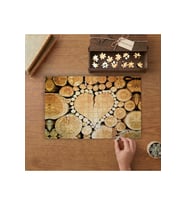 Kalp Şekilli Odunlar Tasarımı 240 parça Ahşap Puzzle Ahşap Kutuda MP09606