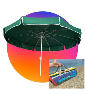 Zey Camping 200 cm Plaj Balkon Bahçe Teras Deniz Şemşiyesi + Taşıma Çantası + 2x1.5 Metre Hasır