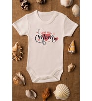 I Love You Mom Organik Baskılı Bebek Body %100 Pamuklu zıbın
