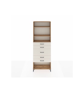 Arges Dolap 3 Raflı 5 Çekmeceli 88x30x243 Çam-Aytaşı