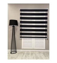 Donatti Zebra Stor Geniş Plise Güneşlik Perde Siyah (Siyah)