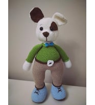 Sevimli Köpek Uyku Arkadaşı Amigurumi Organik Oyuncak