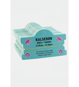 Kalsedon & Boğa Burç Bileklik Kartı (Açık Mavi)