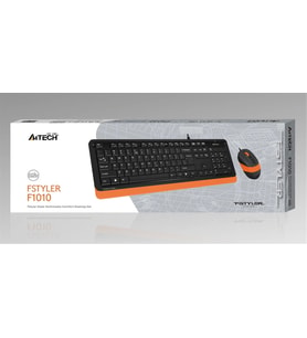 A4 Tech F1010 Q Usb Turuncu Fn-Mm Klv+Optik Mouse Set (Beyaz)