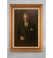 Altın Varaklı Paspartulu Çerçeveli Atatürk Tablo nt638