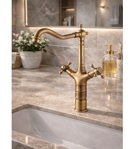 Rustik Antika Gold Eviye Banyo Bataryası