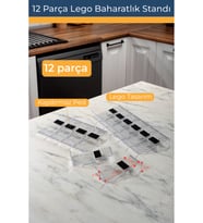 Mienda Home 12 parça Şeffaf-Lego Baharatlık Standı Çok Amaçlı Düzenleyici Makyaj Organizer