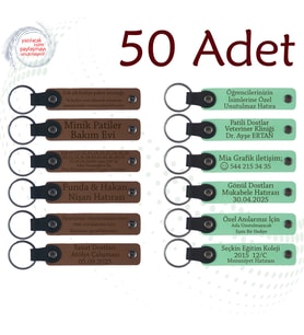 A Kahve & Yeşil, Yıldönümü Kutlamalarında Dağıtılacak, 50'li Set, İsim Yazılı Anlamlı Anahtarlık
