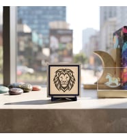 Aslan Figürü Detaylı Butik Dekoratif Obje, Modern Ev Dekorasyonu İçin Şık Tasarım 10x10 cm