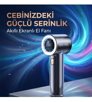 Şeffaf Tasarımlı Taşınabilir Mini El Vantilatörü, Dijital Ekranlı Yüksek Hızlı Soğutucu, Buz Etkili Cep Tipi Fan