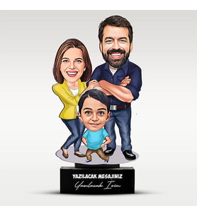 Kişiye Özel Harika Aile Karikatürlü Biblo