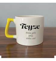 Teyze Baskılı Sarı Kulplu D Kupa