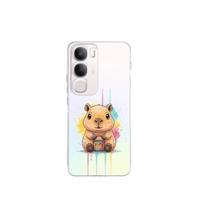 Vivo V29 5G ile Uyumlu Splash Kapibara Tasarımlı Şeffaf Silikon Kılıf