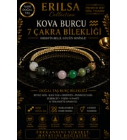 Sertifikalı Kova Burcu 7 Çakra Doğal Taş Bileklik - Ayarlamalı Unisex Lüks Hem Bileklik Hem Halhal