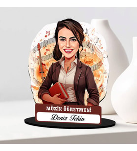 En Başarılı Kadın Müzik Öğretmenine Hediye Karikatürlü Biblo