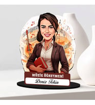 En Başarılı Kadın Müzik Öğretmenine Hediye Karikatürlü Biblo