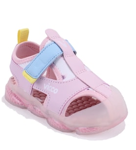 Vicco Live 332B525Y217 Pudra Ortopedik Günlük Işıklı Kız Çocuk Spor Sandalet
