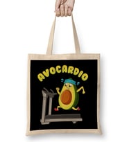 Cute & Funny Avo-Cardio Avocado Cardio Gym Pun Bez Çanta Uzun Saplı
