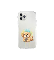 iPhone 11 Pro Max ile Uyumlu Splash Köpek Tasarımlı Şeffaf Silikon Kılıf