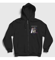 Presmono Unisex Siyah Poster Tim Burton Film Beetlejuice Fermuarlı Kapüşonlu Sweatshirt 455567tt