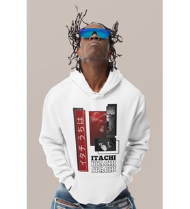 Itachi Uchiha Naruto Baskılı Unisex Oversize Anime Karakter Hoodie