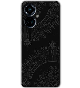 Tecno Camon 19 Pro Kılıf HD Desen Baskılı Kılıf - Siyah Mandala
