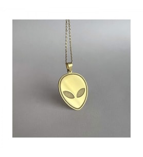 Gökdeniz 925 Unisex Model 925 Ayar Gold Alien Tasarım Gümüş Kolye