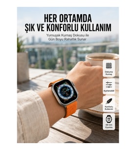 Mey İthalat® Ultra Max Kordon Kilitli Akıllı Saat Amoled Ekran Titreşimli Çağrı Cevaplayabilen