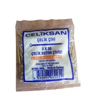 Çeliksan 3x30 Beton Çelik Çivi Sarı (3 Lük Beton Çivisi) 100 Adet