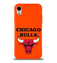 Apple iPhone XR Uyumlu Lansman Kılıf Chicago Bulls Tasarımlı Altı Kapalı İçi Kadife Kaplı  Kapak (Şeffaf)