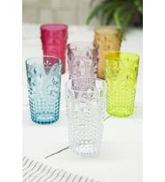 Akrilik Renkli 6'lı Uzun Bardak & Su Meşrubat Bardağı 750 ml ( Büyük Boy & Cam Değildir )