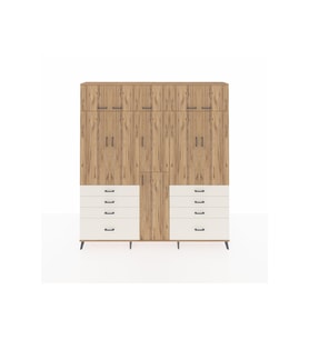 Arges Dolap 8 Raflı 8 Çekmeceli 3 Askılı 220x30x243 Çam-Çam/Aytaşı