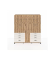 Arges Dolap 8 Raflı 8 Çekmeceli 3 Askılı 220x30x243 Çam-Çam/Aytaşı
