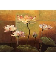 Duvardaki Çiçekler Sayılarla Boyama Seti 40x50 cm (Tuvale Gerili)